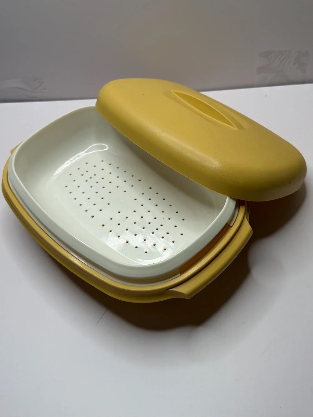 Vintage 1970's Tupperware Harvest Gold Vegetable Steamer